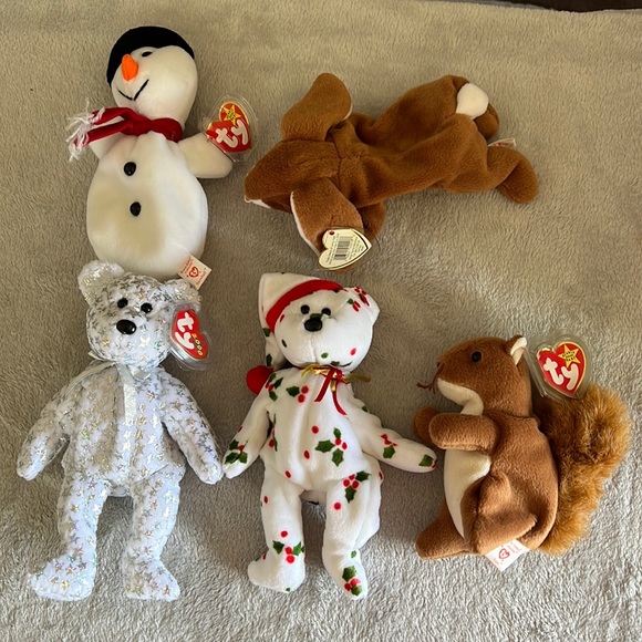 Ty Toys Bulk Lot 5 Count Ty Beanie Babies Assortment Wtags For